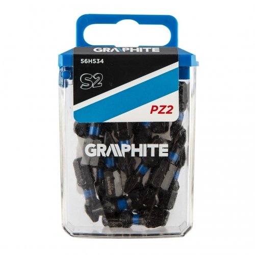 Graphite Końcówka wkrętakowa Bity udarowe PZ2 x 25 mm 20 szt 56H534