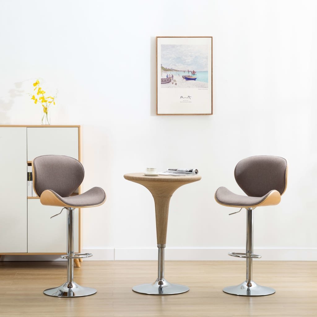 vidaXL Krzesło barowe, taupe, tapicerowane tkaniną