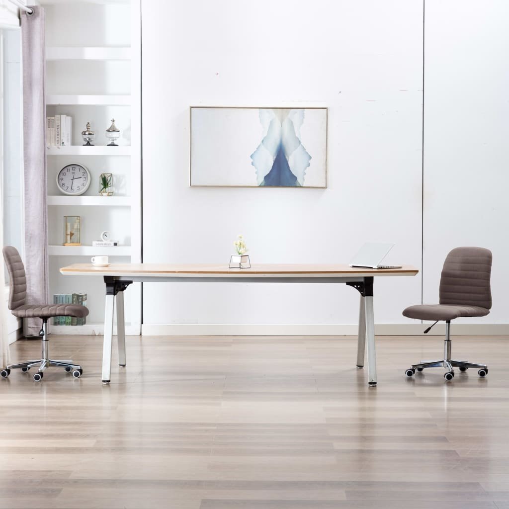 vidaXL Krzesła stołowe, 2 szt., taupe, tapicerowane tkaniną