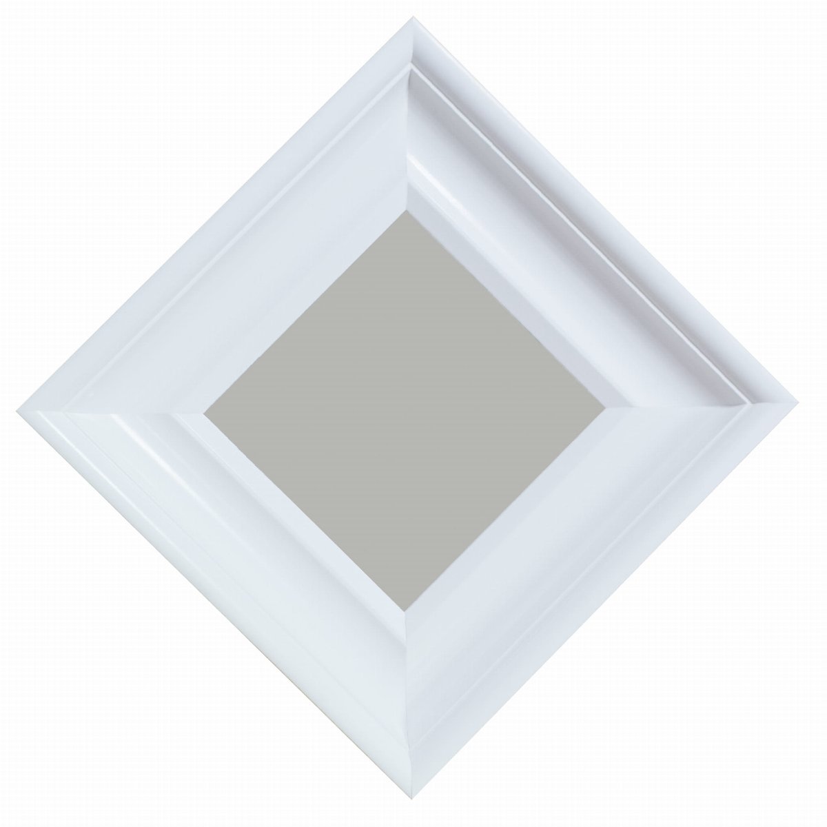 Lustro drewniane kwadratowe klasyczne 35x35 cm białe BD art