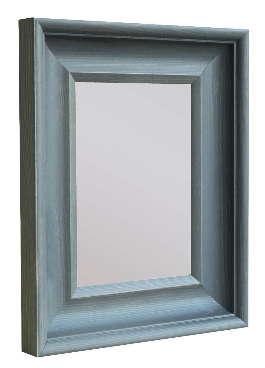Lustro drewniane prostokątne klasyczne 36x45 cm szare BD art