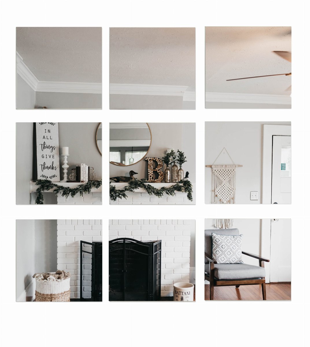 Zestaw luster ściennych do przyklejenia 20x20 cm 9 szt BD art