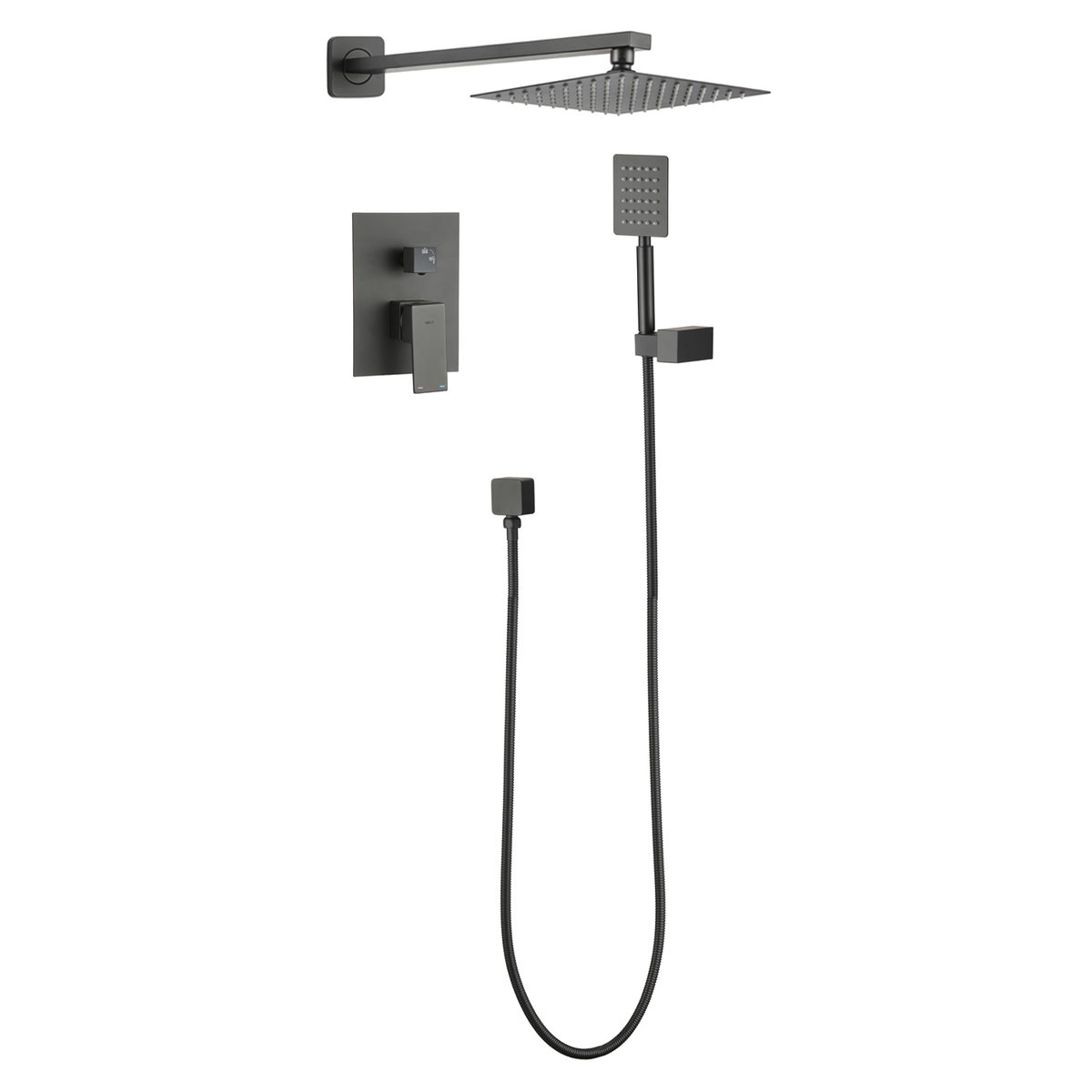 Yoka Zestaw prysznicowy podtynkowy panel z deszczownicą 30 cm - Yoka BP.DUAL30 BLK