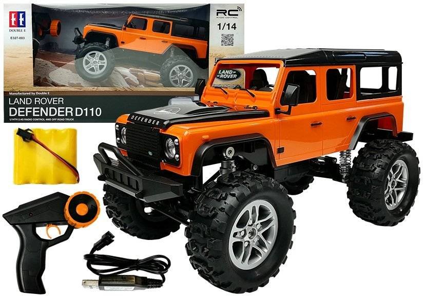 Import LEANToys Auto Zdalnie Sterowane Land Rover Defender R/C Pomarańczowe 1:14