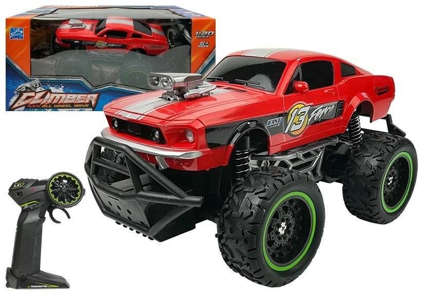 LEANToys Auto Zdalnie Sterowane R/C Wysokie Koła Czerwone 6654