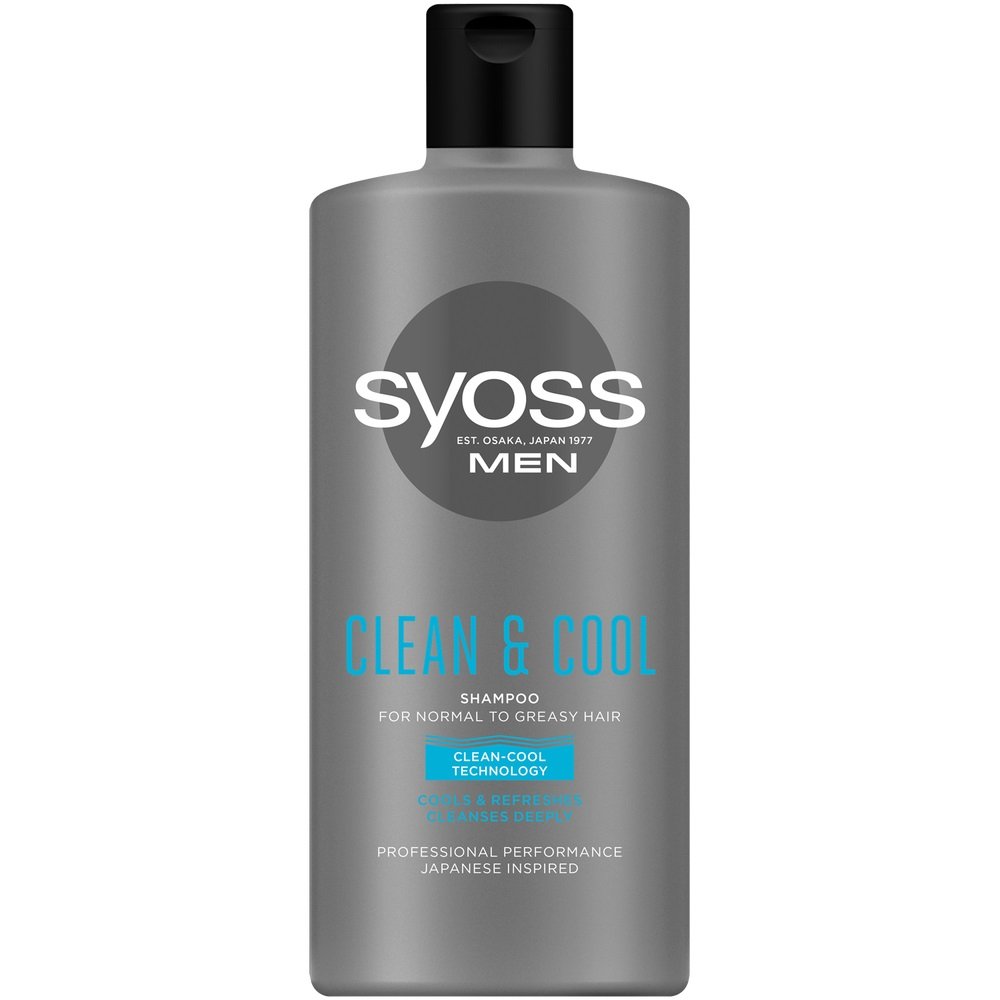 Syoss Men clean & cool shampoo szampon do włosów normalnych i przetłuszczających się 440ml
