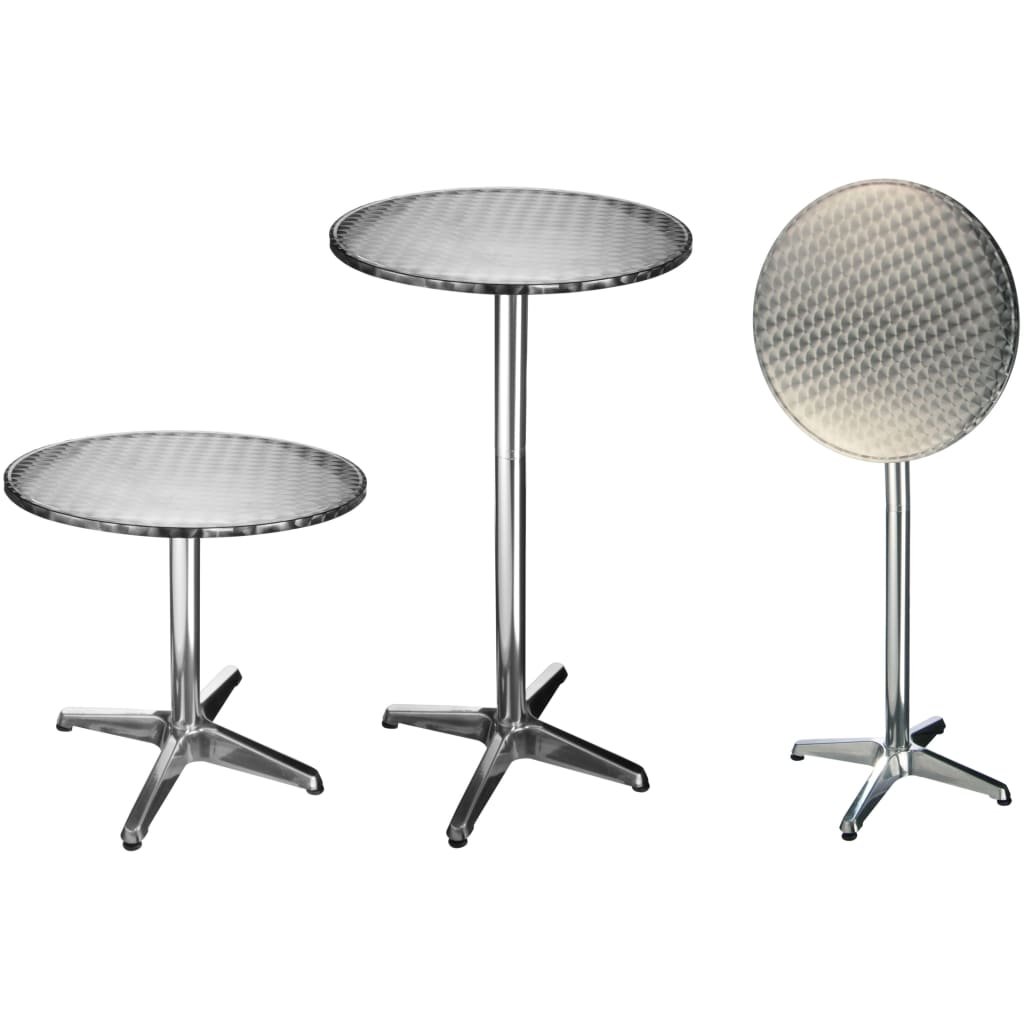 HI HI Składany stolik bistro aluminiowy okrągły 60 x 60 x 58-115 cm 423949