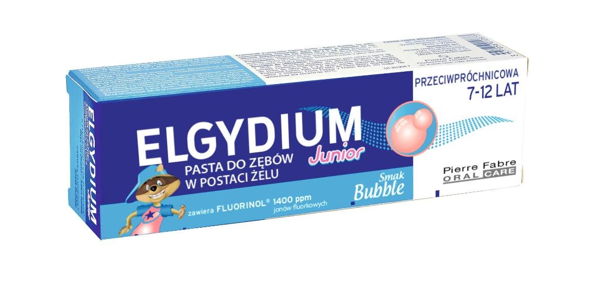 Elgydium Junior, pasta do zębów w postaci żelu, smak Bubble, 50 ml | Darmowa dostawa od 199,99 zł !! 7080273