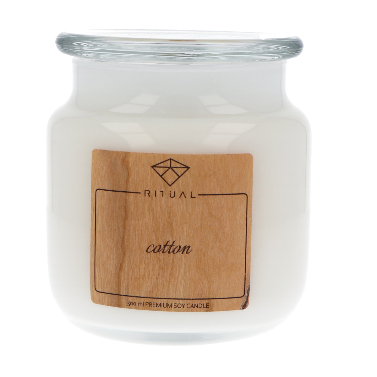 Zapachowa świeca sojowa Moma Fragrances, 500 ml o zapachu Cotton