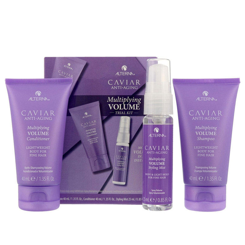 Alterna Caviar Multiplying Volume | Minizestaw nadający objętość szampon 40ml + odżywka 40ml + mgiełka 25ml