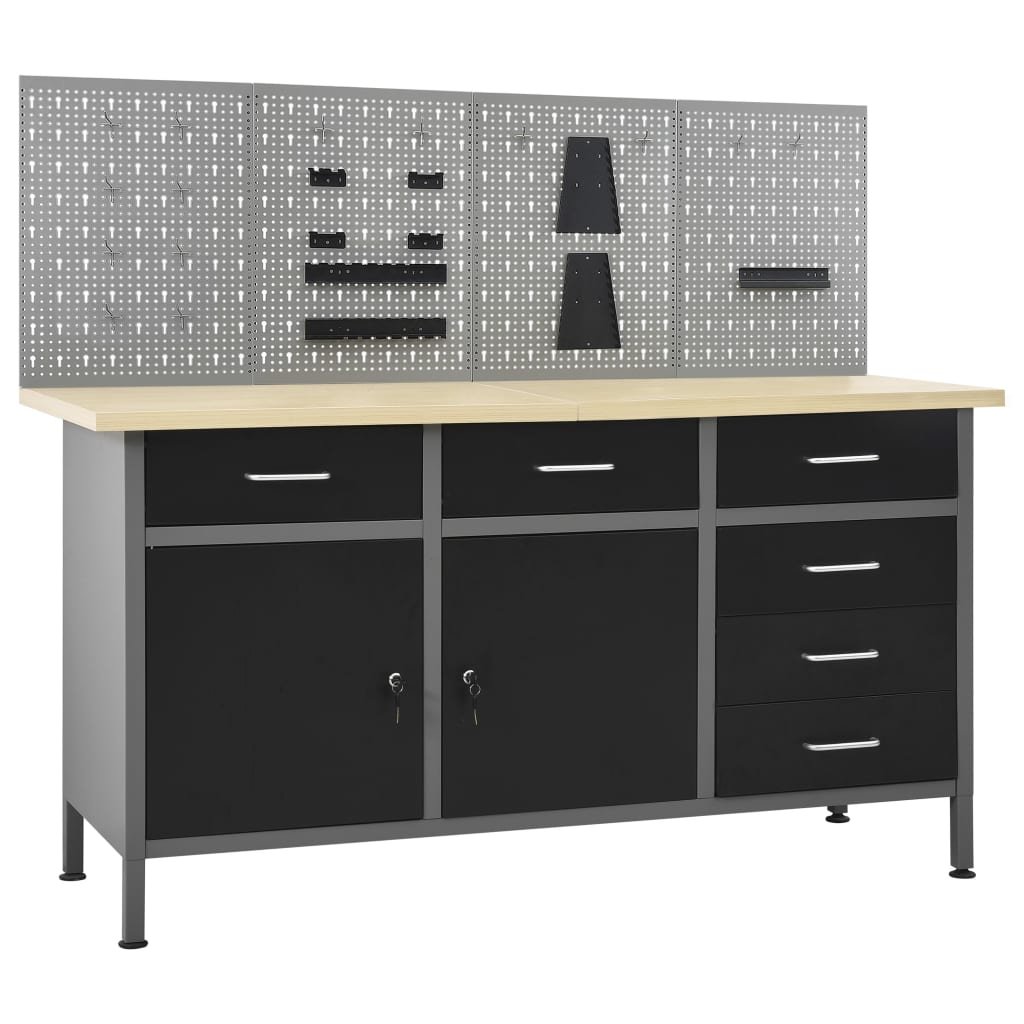 vidaXL vidaXL Stół roboczy z 4 panelami ściennymi 3053430