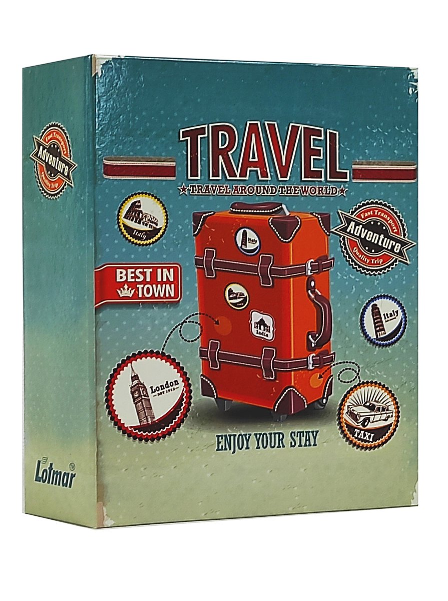 ALBUM kieszeniowy do zdjęć 300 10x15 cm wsuwane 304 zdjęcia RETRO travel