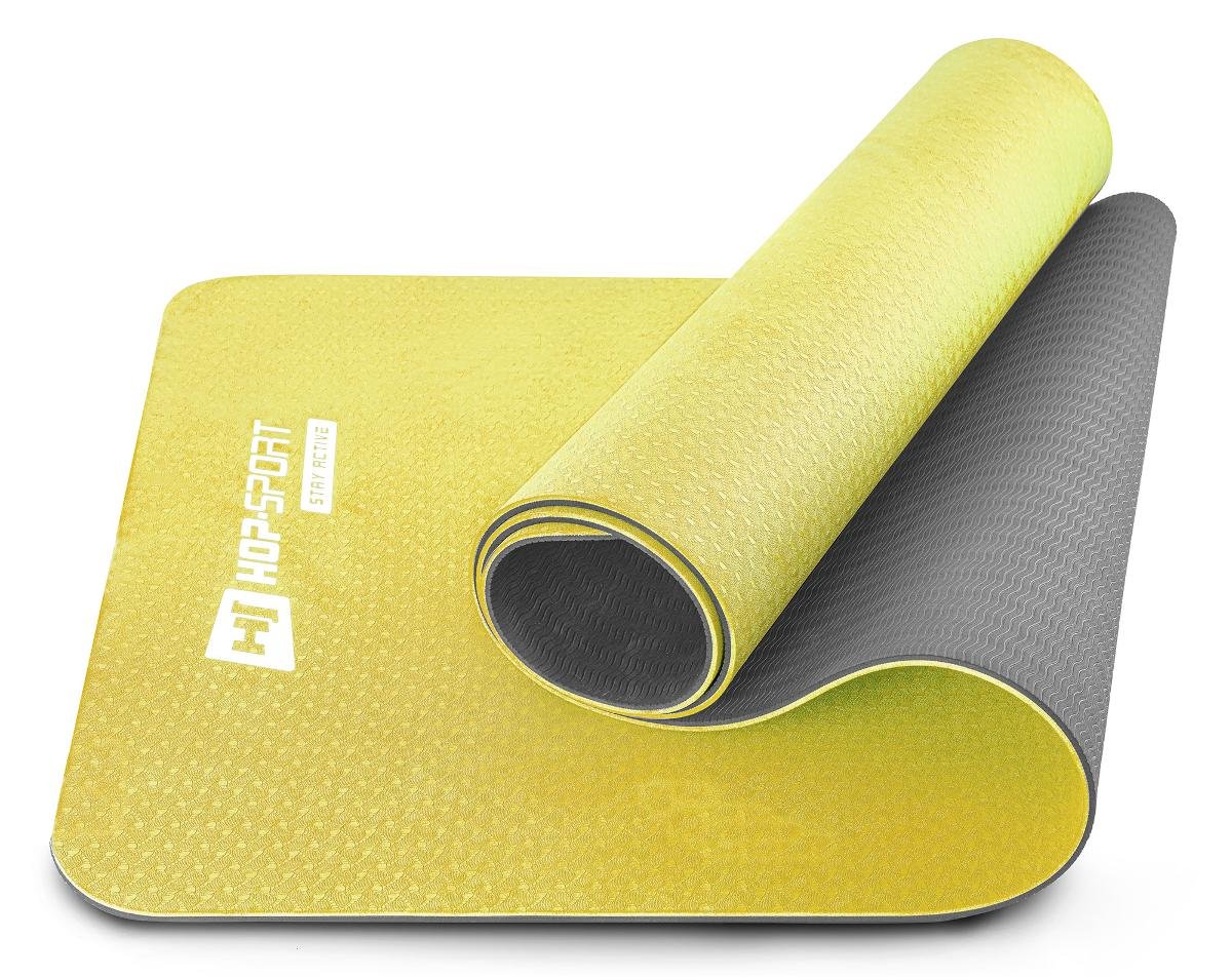 Hop-Sport Mata fitness TPE 0,6cm żółto/szara 51171
