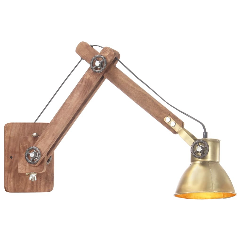 VidaXL Lampa ścienna w industrialnym stylu, mosiężna, okrągła, E27 320576