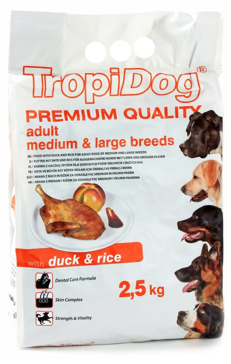Tropidog Premium Adult Medium&Large Breeds Duck&Rice 2,5 kg