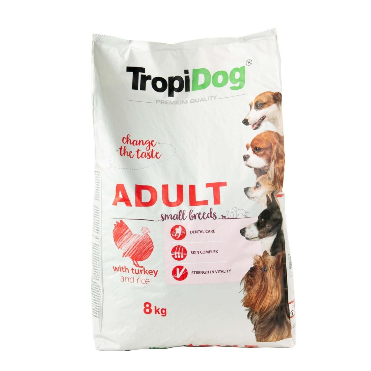 Karma sucha dla psa TROPIDOG Premium Adult S Turkey & Rice, 2,5 kg