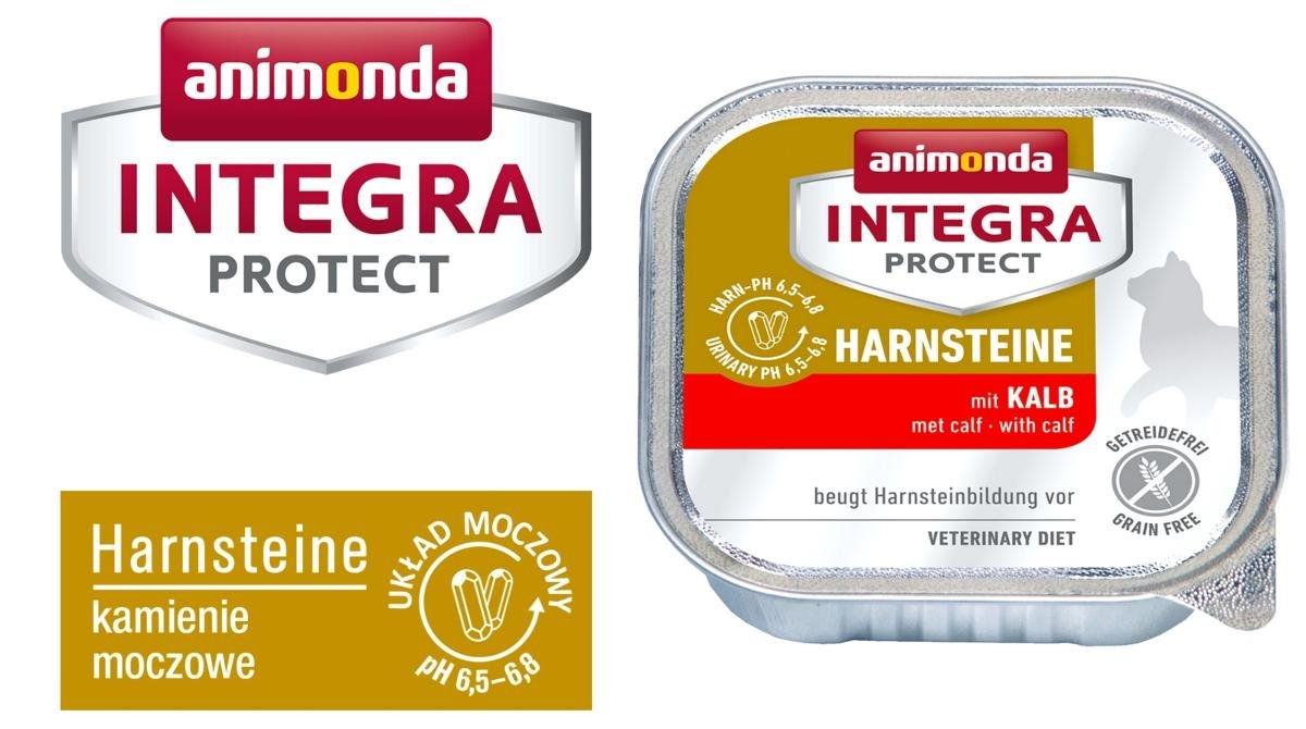 Animonda Integra Protect Harnsteine dla kota smak cielęcina tacka 16x100g
