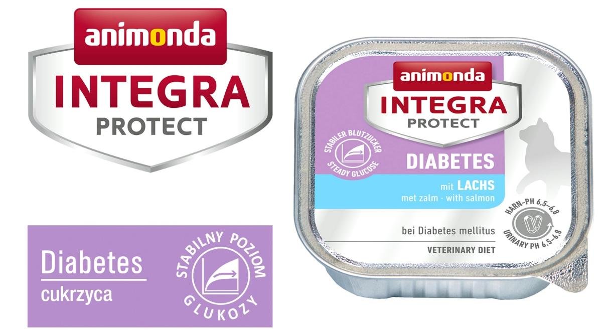 Animonda Integra Protect Diabetes dla kota smak łosoś tacka 100g