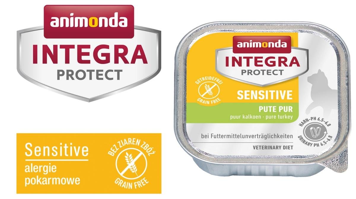 Animonda Integra Protect Sensitive dla kota smak indyk tacka 16x100g