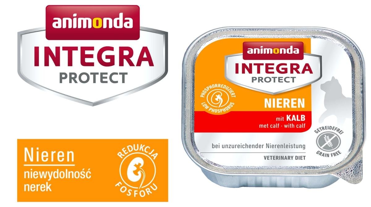 Animonda Integra Protect Nieren dla kota smak cielęcina tacka 16x100g