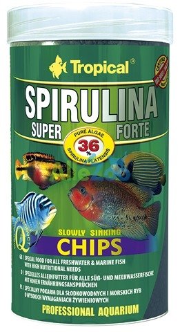 Tropical Super Spirulina Forte Chips pokarm roślinny w formie chipsów dla rybek 100ml/52g