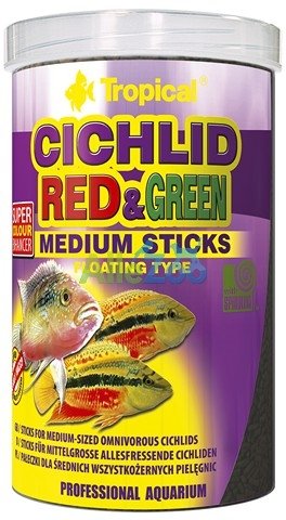 Tropical CICHLID RED & GREEN MEDIUM STICKS 1000ml/360g