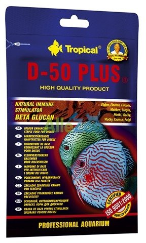 Tropical D-50 Plus z wit C pokarm wybarwiający dla paletek 12g