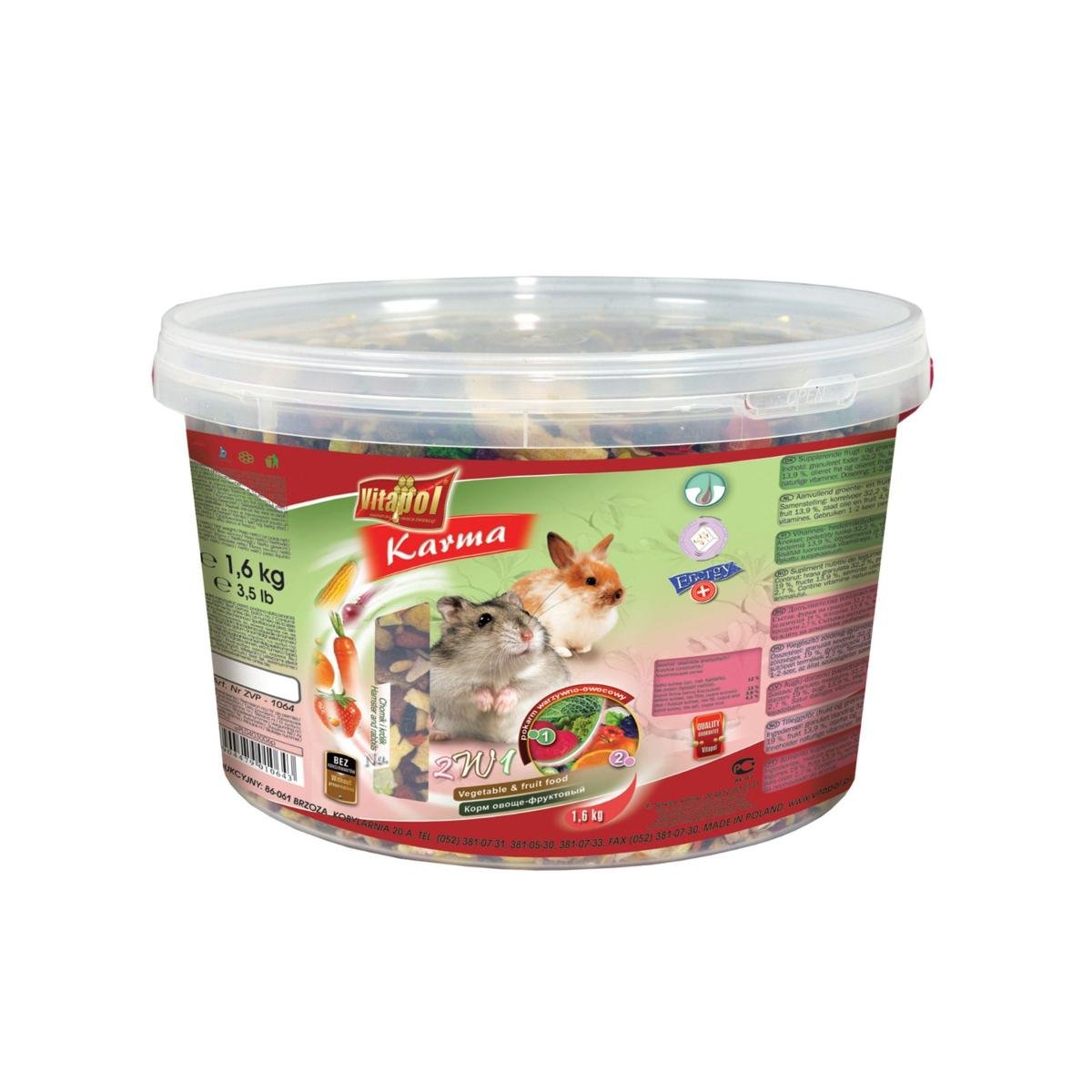 Vitapol Pokarm 2w1 dla chomika i królika wiadro 1.6 kg