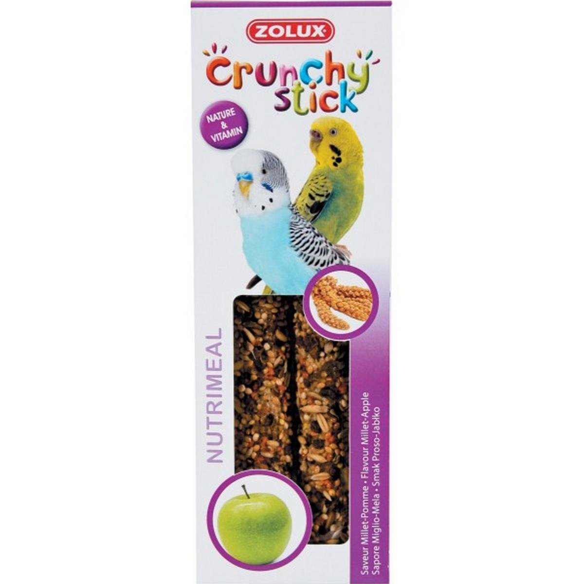 Zolux Kolba Crunchy Stick Małe Papugi Proso / Jabłko 85G