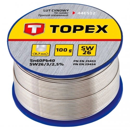 TOPEX Lut cynowy 60% Sn drut 0.7mm 100 g