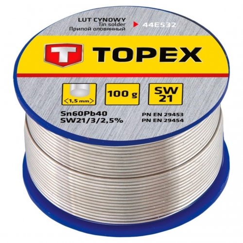 TOPEX grupa Lut cynowy 60% Sn drut 1,5mm 100g 44E532 44E532