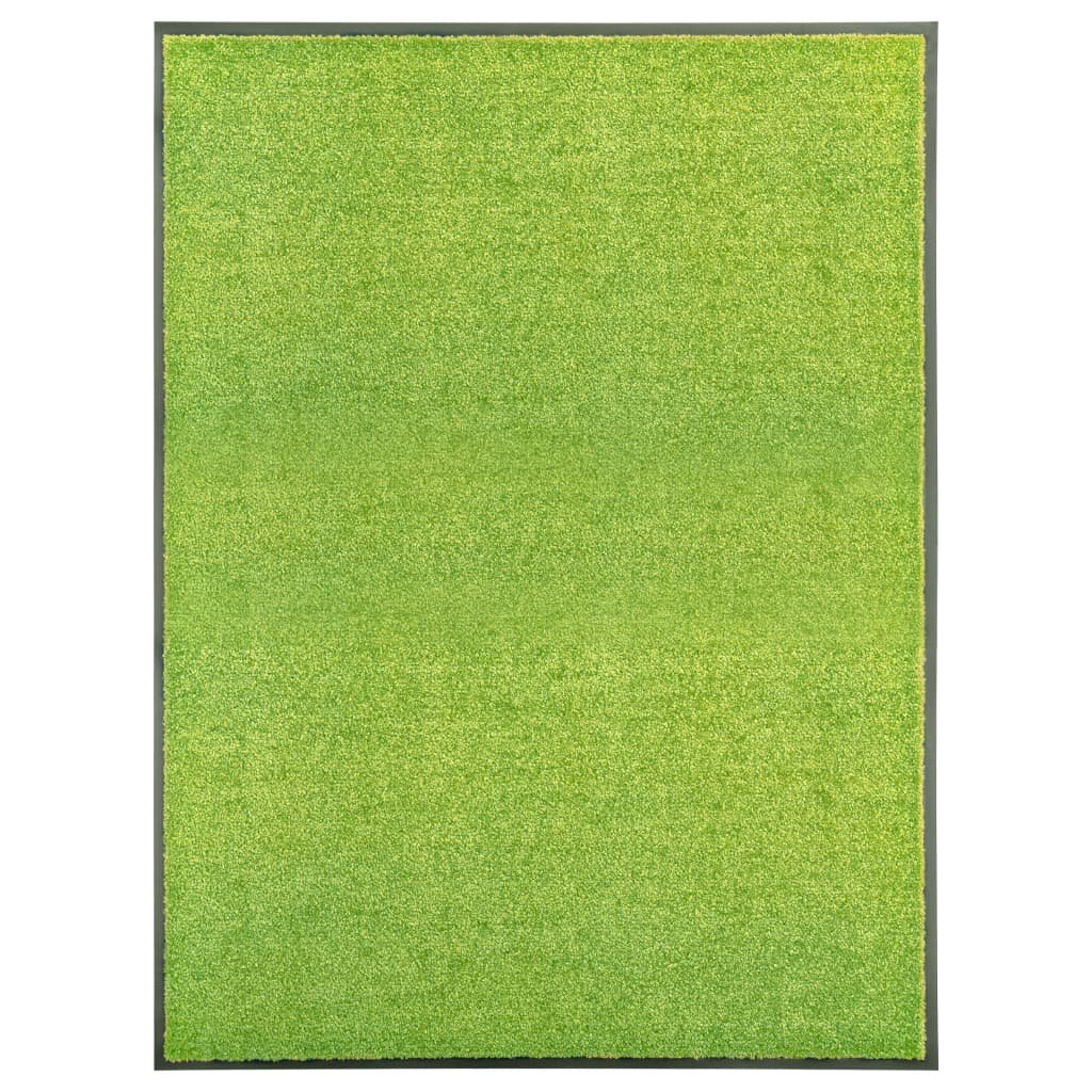 vidaXL Wycieraczka z możliwością prania, zielona, 90 x 120 cm