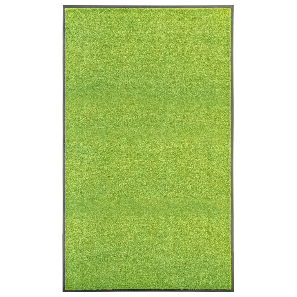 vidaXL Wycieraczka z możliwością prania, zielona, 90 x 150 cm