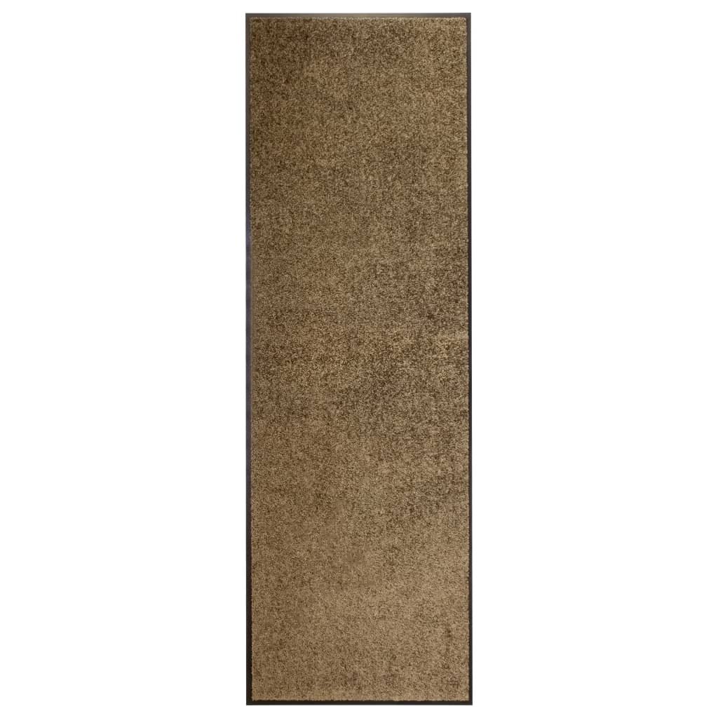 vidaXL Wycieraczka z możliwością prania, brązowa, 60 x 180 cm