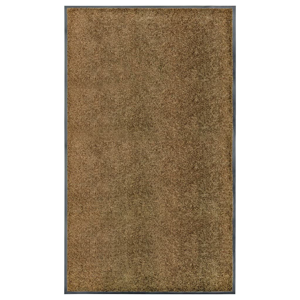 vidaXL Wycieraczka z możliwością prania, brązowa, 90 x 150 cm