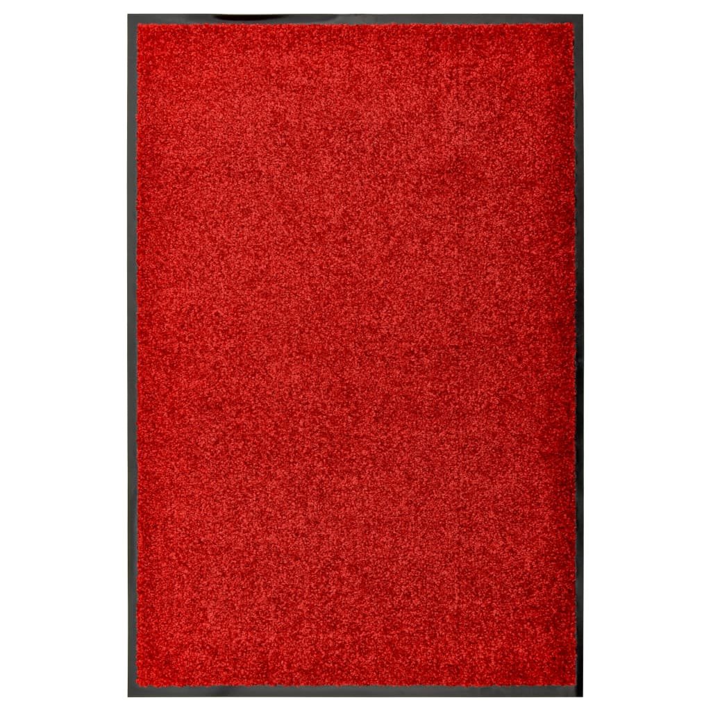 vidaXL Wycieraczka z możliwością prania, czerwona, 60 x 90 cm