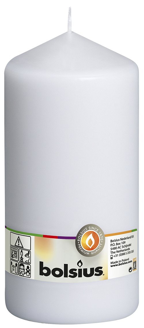 Bolsius Świeca pieńkowa 120H 20CM BIAŁA BOLSIUS8007