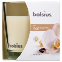 Świeca zapachowa w szkle BOLSIUS True Scents 43H 1szt. WANILIA