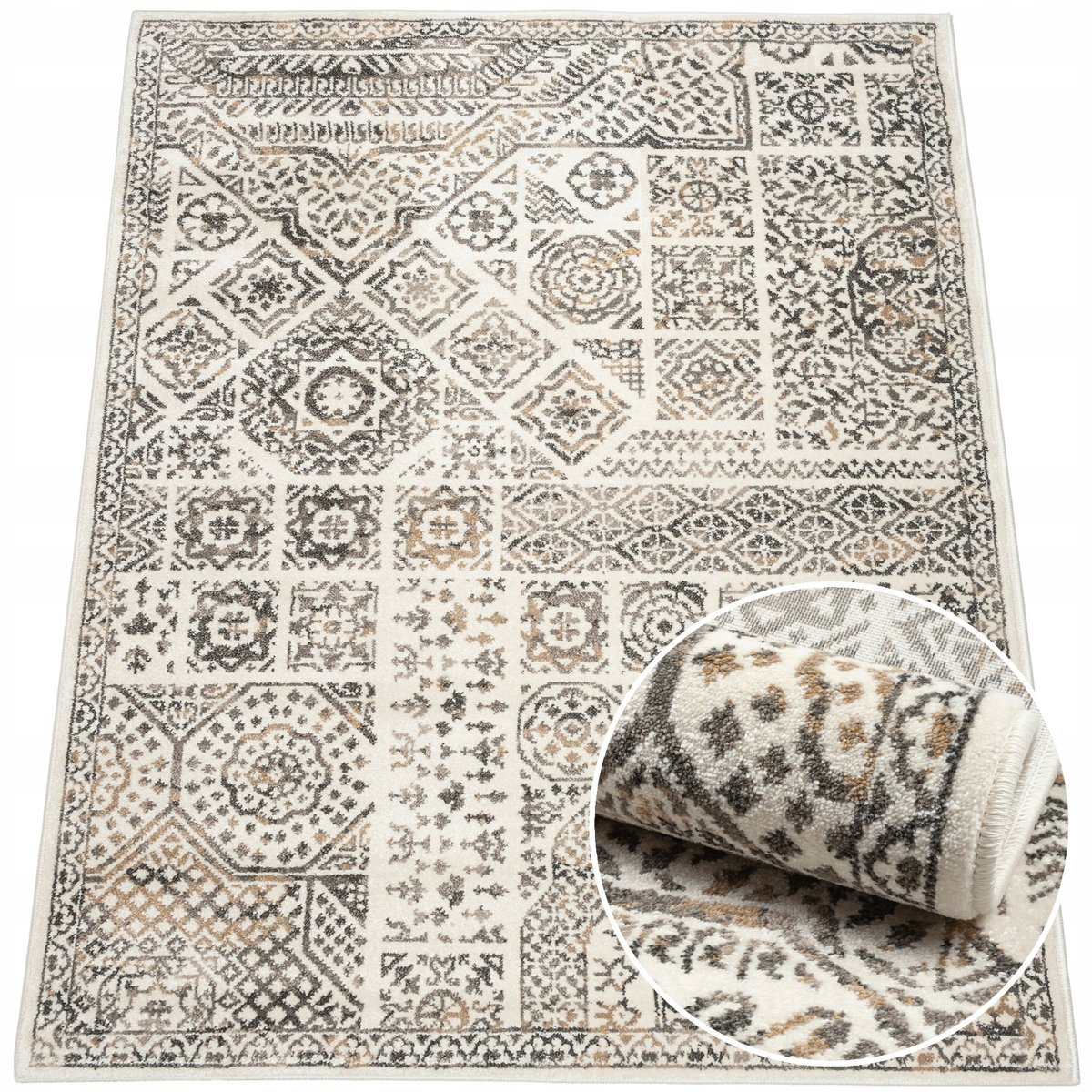 Dywan Alvin Vintage szaro-beżowy 120 x 160 cm