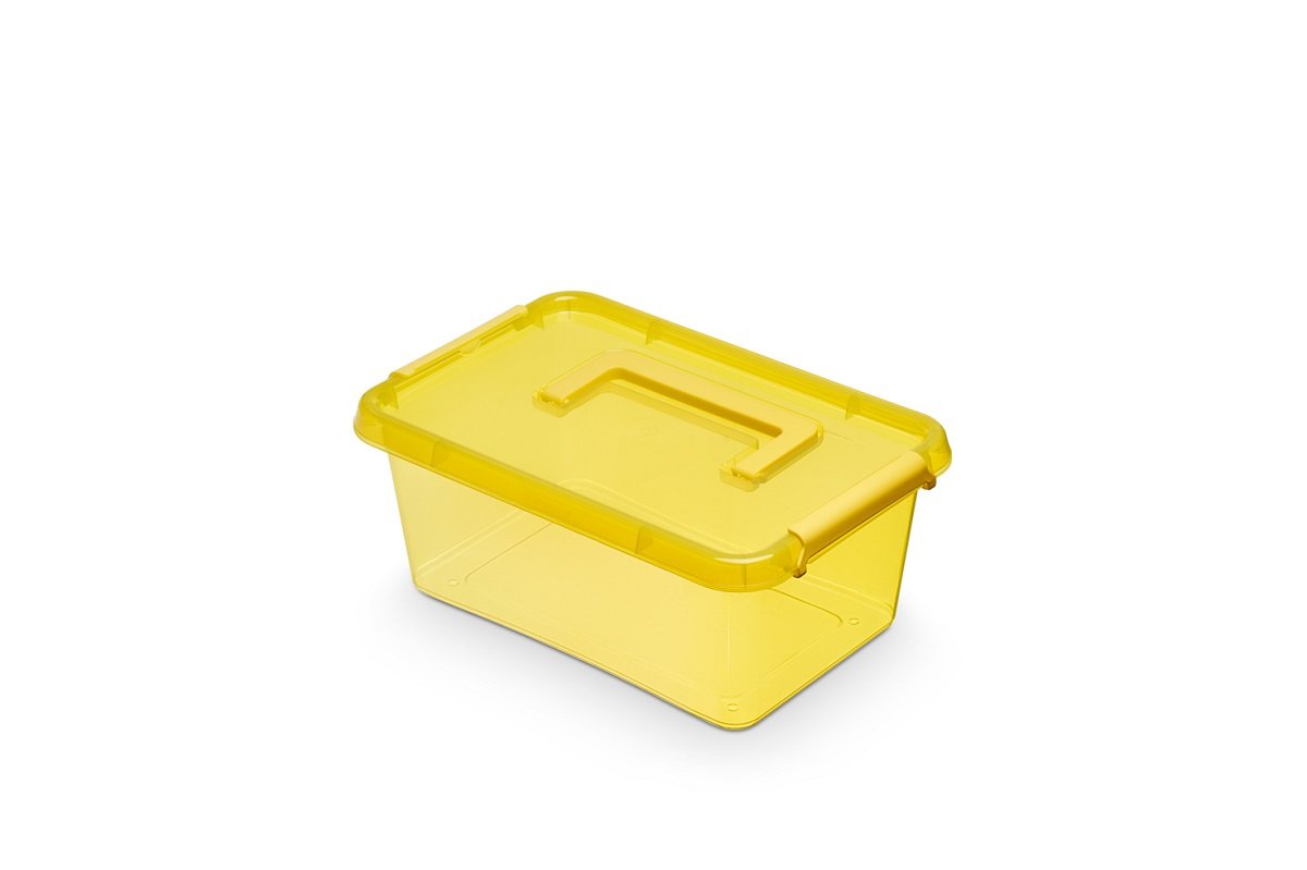 Pojemnik Pudełko Organizer Z Rączką 4,5 l żółty
