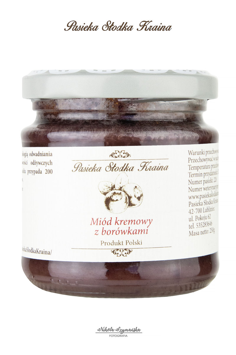 Miód kremowany z borówką Pasieka Słodka Kraina