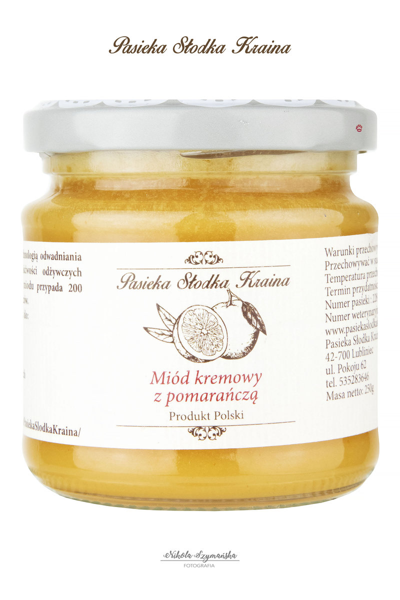PASIEKA słodka kraina Słodka Kraina Miód Kremowany z Pomarańczą 250g