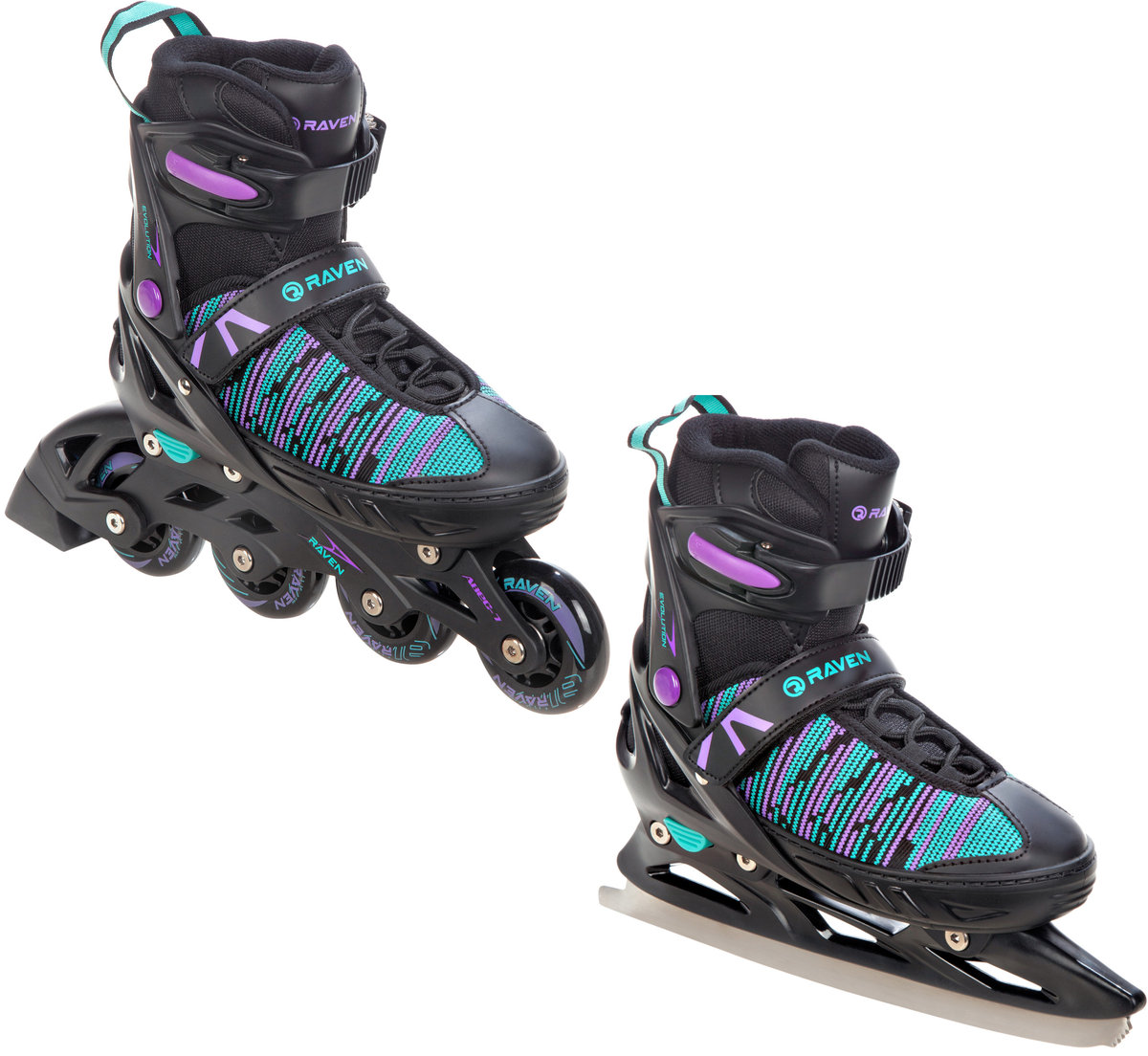 Rolki Łyżwy 2w1 Raven Cande Black 31-35