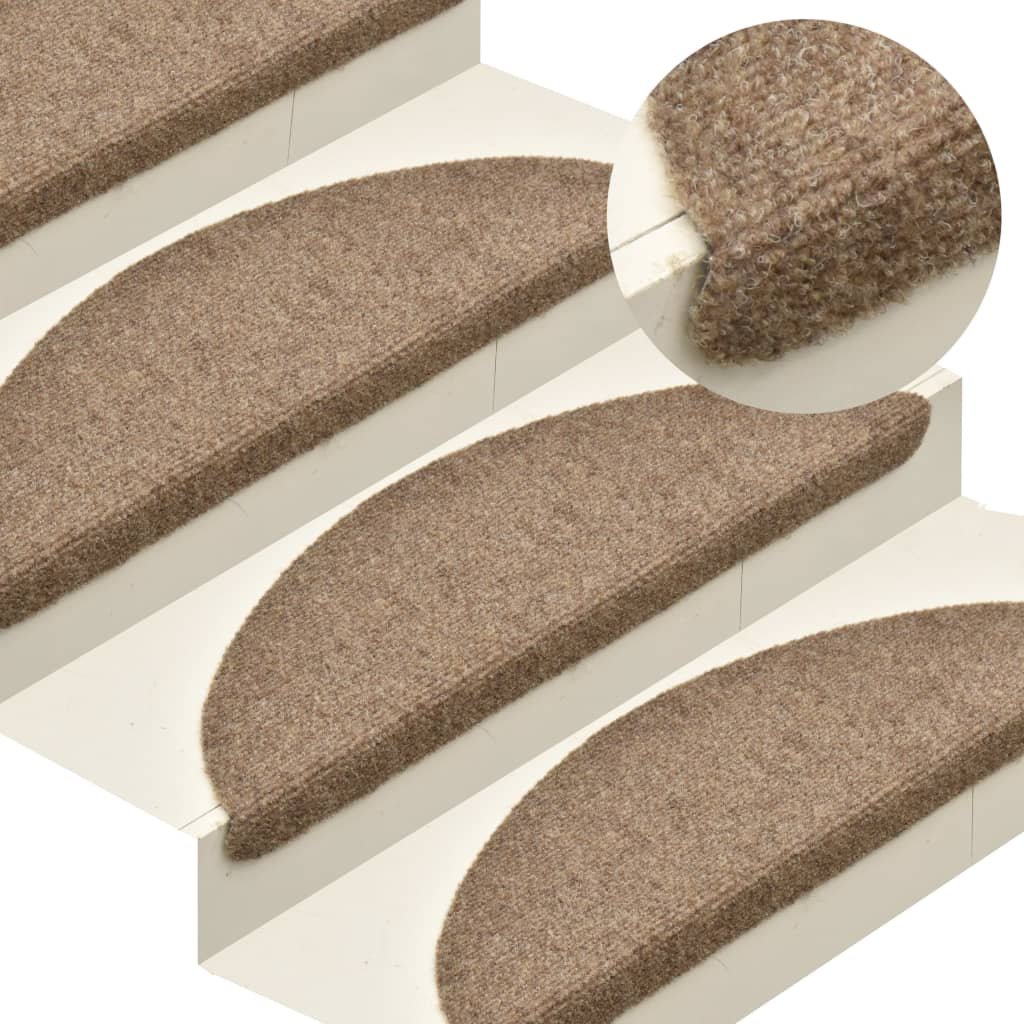 vidaXL Samoprzylepne nakładki na schody, 15 szt., kremowe, 56x17x3 cm