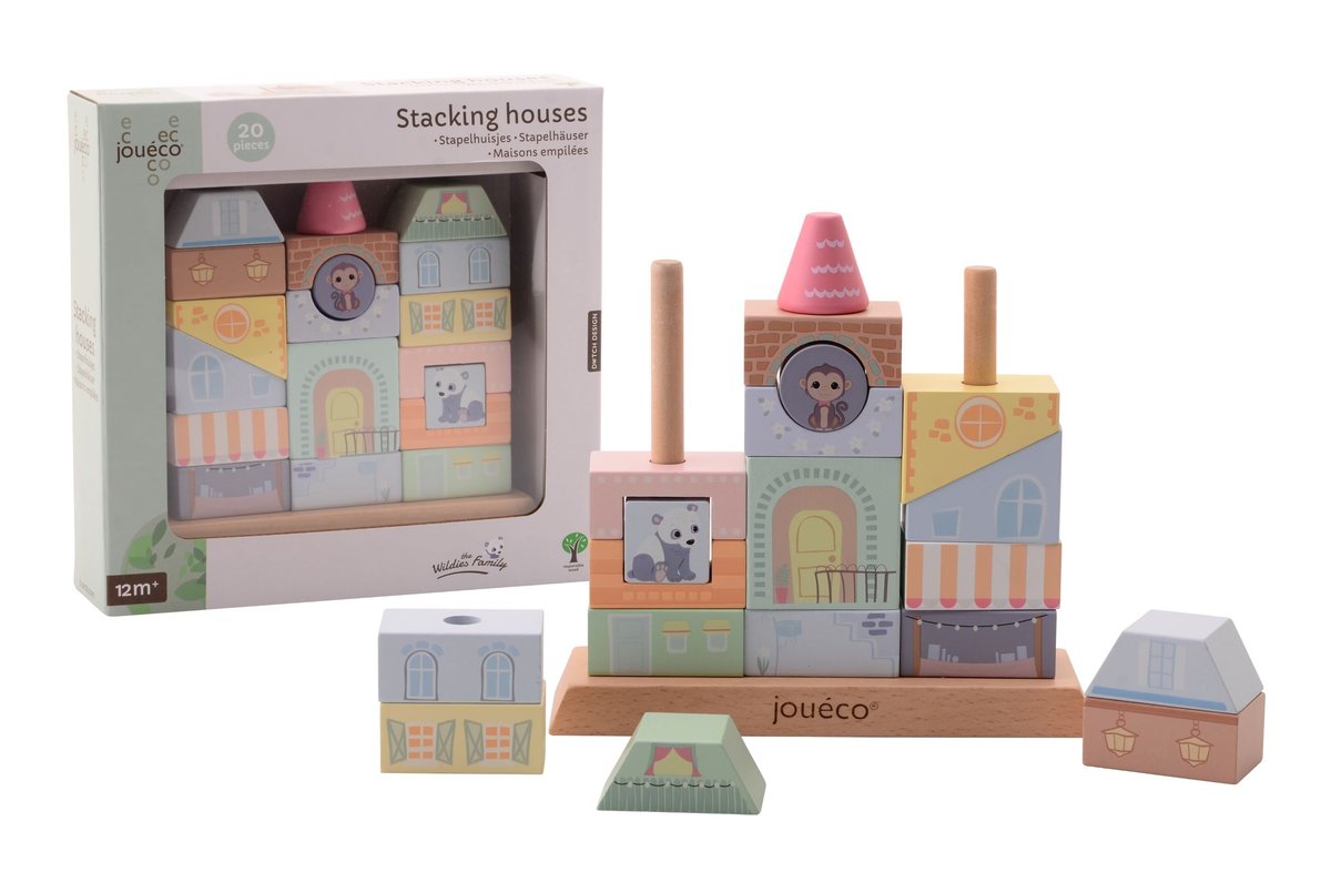 joueco DREWNIANE KLOCKI KAMIENICZKA THE WILDIES FAMILY 80089