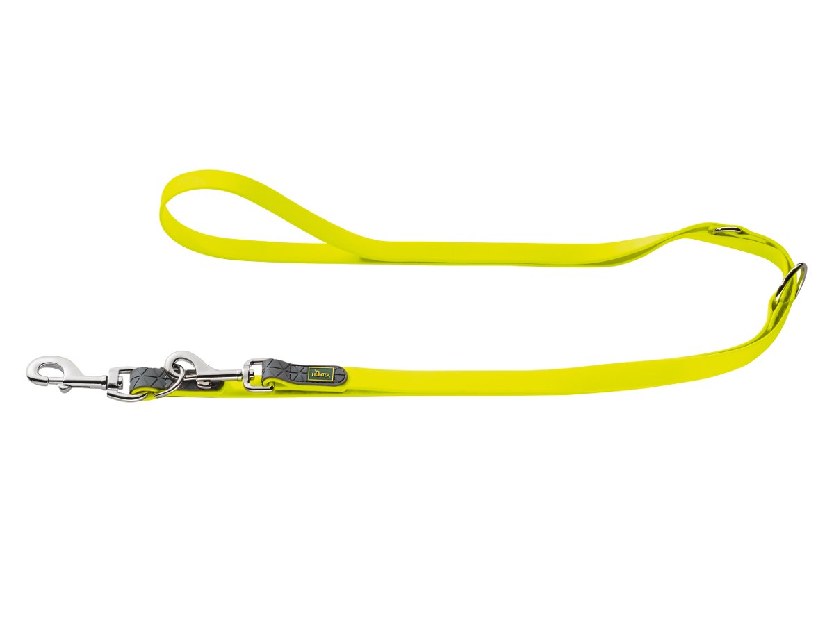 Hunter regulowana smycz convenience 20/200 neonowo żółta