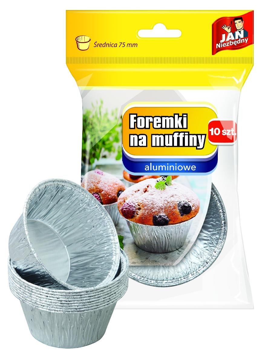 SARANTIS Jan Niezbędny Foremki aluminiowe do pieczenia muffinek 1op.-10szt