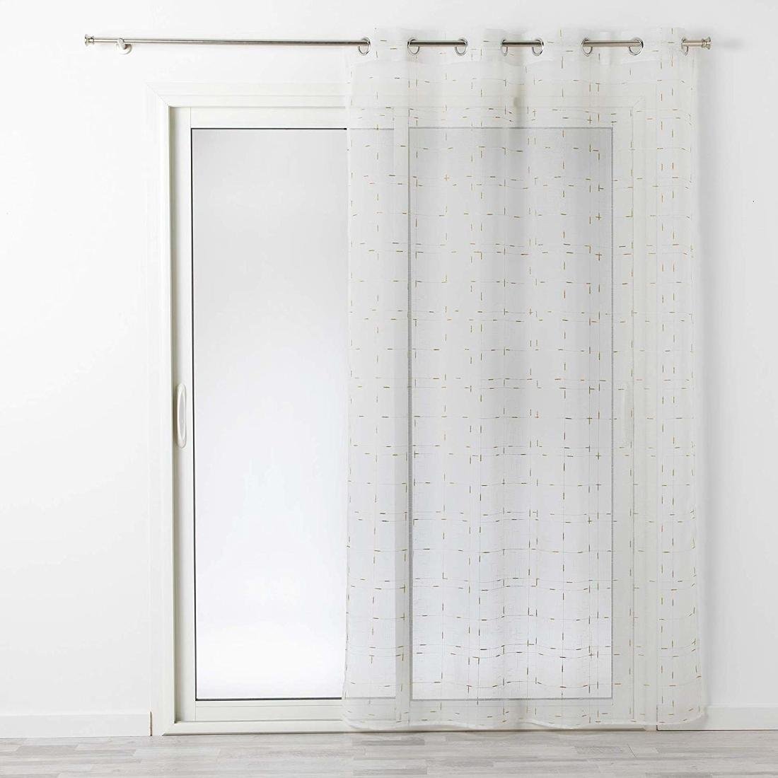 Douceur d'intérieur Douceur dintérieur Zasłona okienna na przelotkach DIXIE 140 x 240 cm biała ze złotym nadrukiem 1626421
