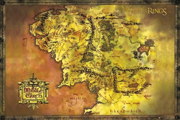 GBeye Władca Pierścieni Mapa - plakat FP2647