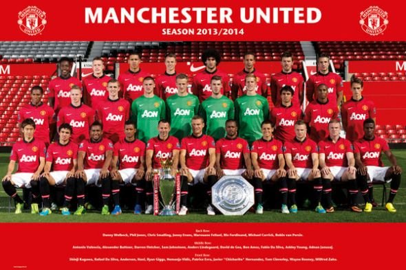 Manchester United zdjęcie drużynowe 13/14 - plakat 91,5x61 cm